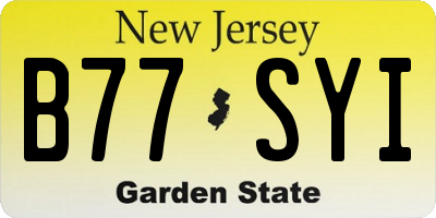 NJ license plate B77SYI