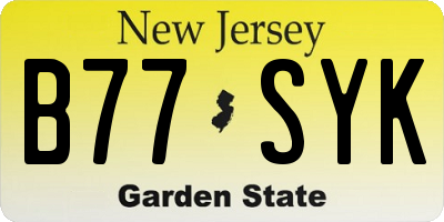 NJ license plate B77SYK