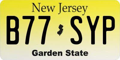 NJ license plate B77SYP