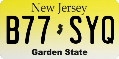 NJ license plate B77SYQ