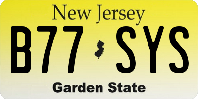 NJ license plate B77SYS