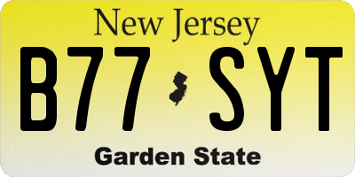 NJ license plate B77SYT