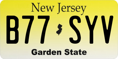 NJ license plate B77SYV