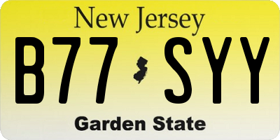 NJ license plate B77SYY