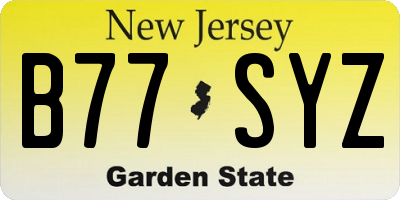 NJ license plate B77SYZ