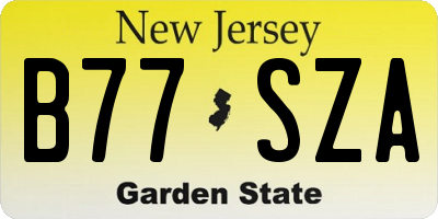 NJ license plate B77SZA