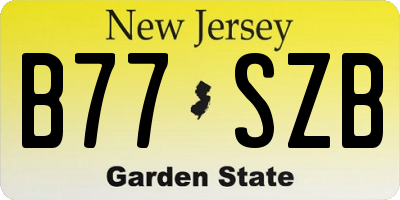 NJ license plate B77SZB