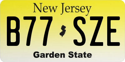 NJ license plate B77SZE