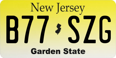 NJ license plate B77SZG