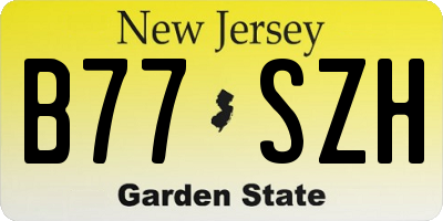 NJ license plate B77SZH