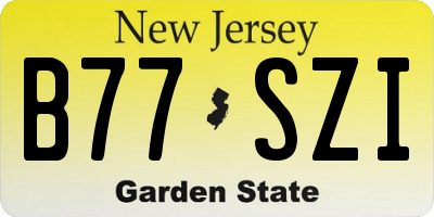 NJ license plate B77SZI