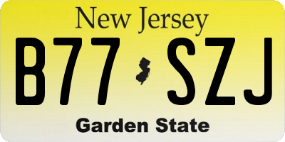 NJ license plate B77SZJ