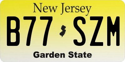 NJ license plate B77SZM