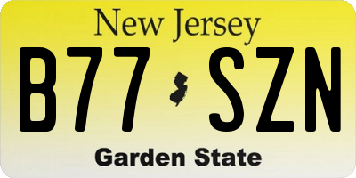 NJ license plate B77SZN