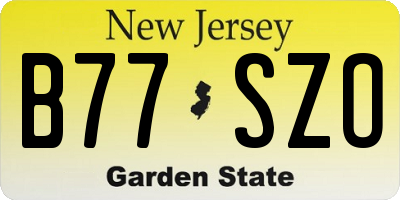NJ license plate B77SZO