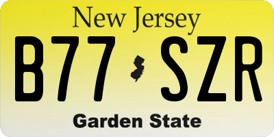 NJ license plate B77SZR