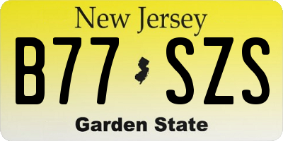 NJ license plate B77SZS