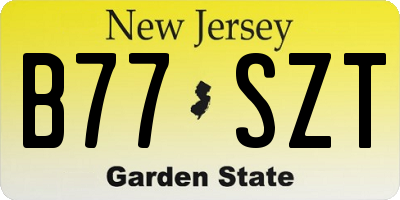 NJ license plate B77SZT