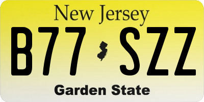 NJ license plate B77SZZ