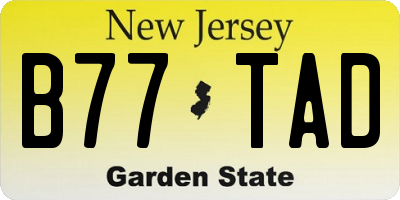 NJ license plate B77TAD