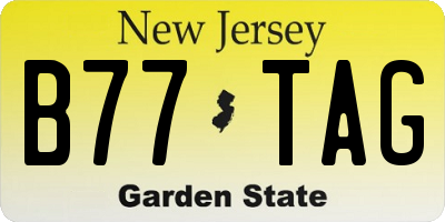 NJ license plate B77TAG