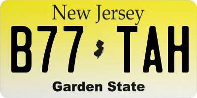 NJ license plate B77TAH