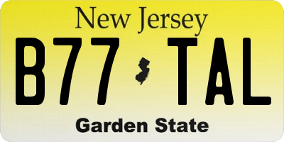 NJ license plate B77TAL