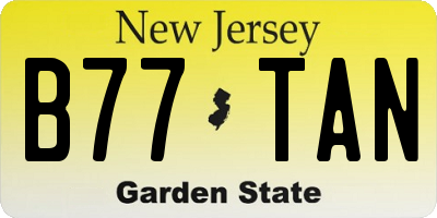 NJ license plate B77TAN
