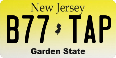 NJ license plate B77TAP
