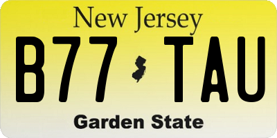 NJ license plate B77TAU