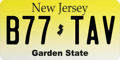 NJ license plate B77TAV