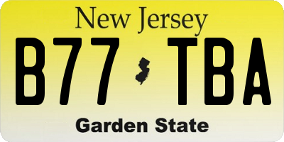 NJ license plate B77TBA