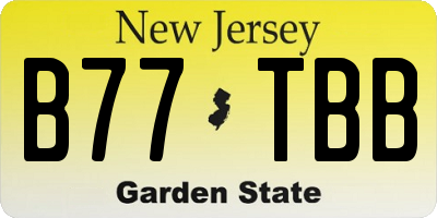 NJ license plate B77TBB