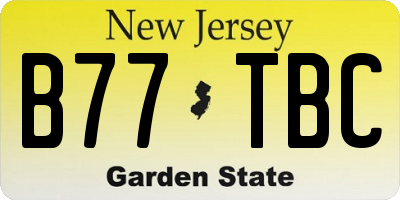 NJ license plate B77TBC