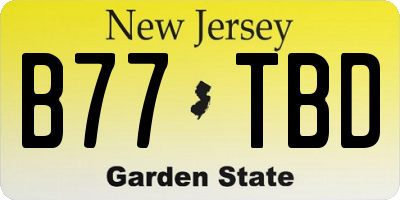 NJ license plate B77TBD