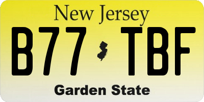 NJ license plate B77TBF