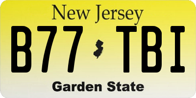 NJ license plate B77TBI