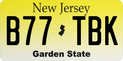 NJ license plate B77TBK