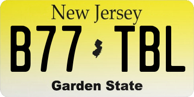 NJ license plate B77TBL