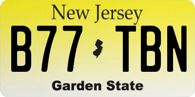 NJ license plate B77TBN