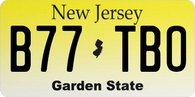 NJ license plate B77TBO