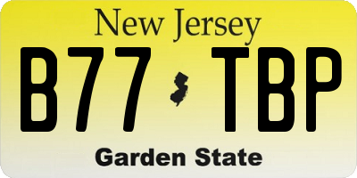 NJ license plate B77TBP