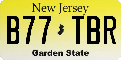 NJ license plate B77TBR
