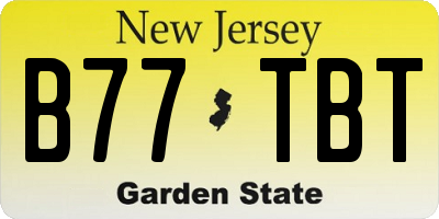 NJ license plate B77TBT