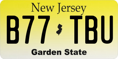 NJ license plate B77TBU