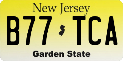 NJ license plate B77TCA