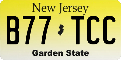NJ license plate B77TCC