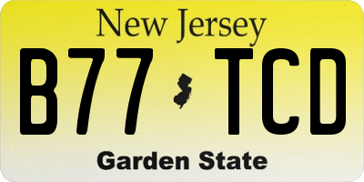 NJ license plate B77TCD