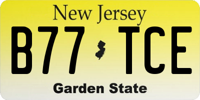 NJ license plate B77TCE