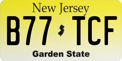 NJ license plate B77TCF